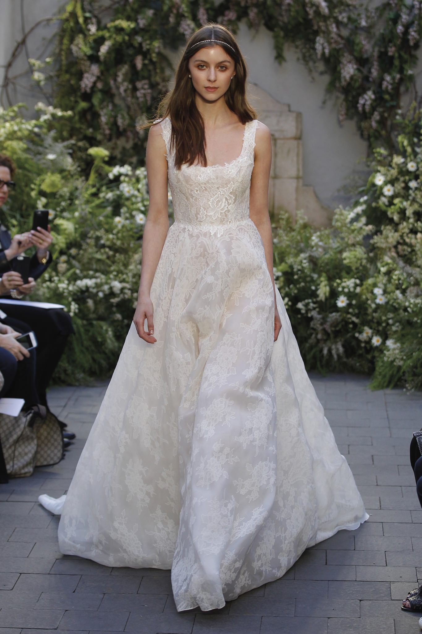 monique lhuillier off the shoulder wedding dress